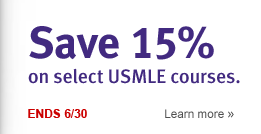 Save 15% on select USMLE courses. Ends 6/30.