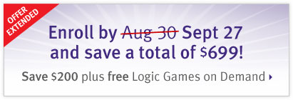 $Save a total of $699 on Kaplan LSAT courses if you enroll by September 27th!