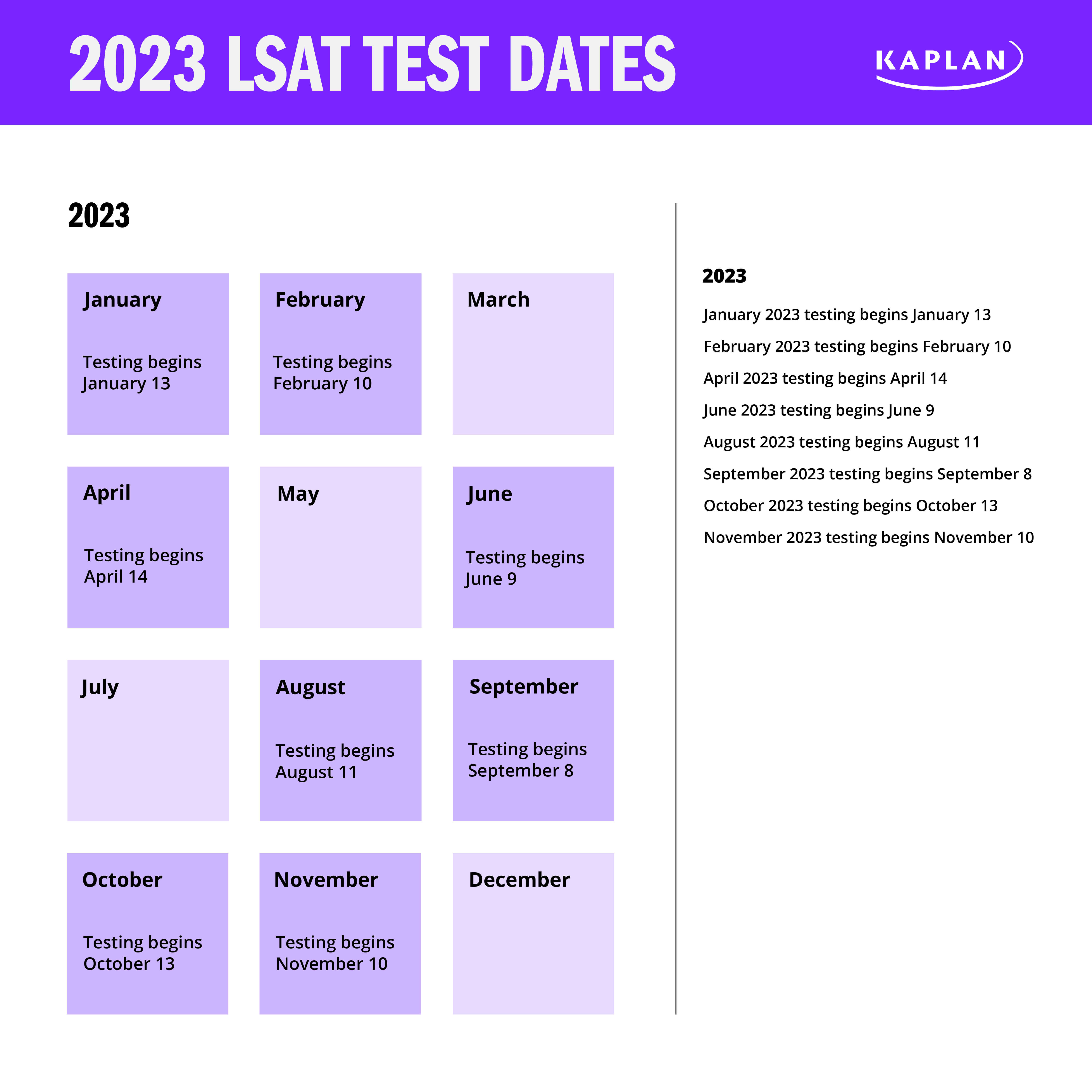 2023 LSAT Dates
